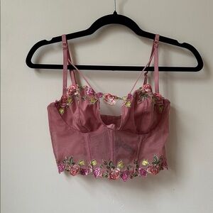 Victoria’s Secret Pink floral bustier corset